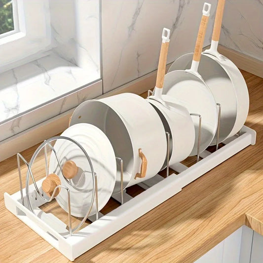 Expandable Kitchen Cabinet Organiser | Plate & Pan Storage Rack
