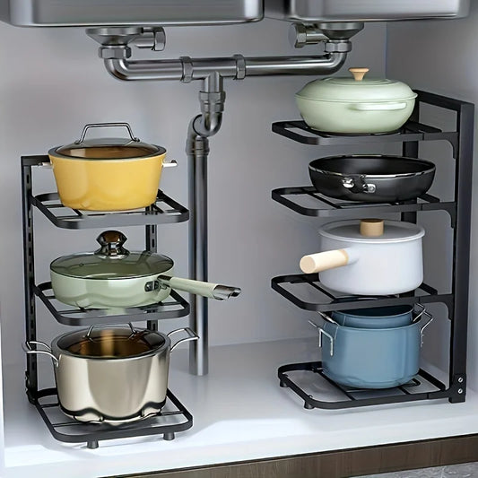 Double Your Cabinet Space with This Smart Pan Organizer