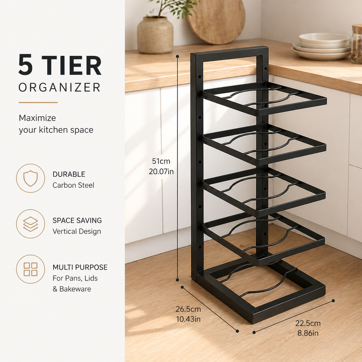 Double Your Cabinet Space with This Smart Pan Organizer