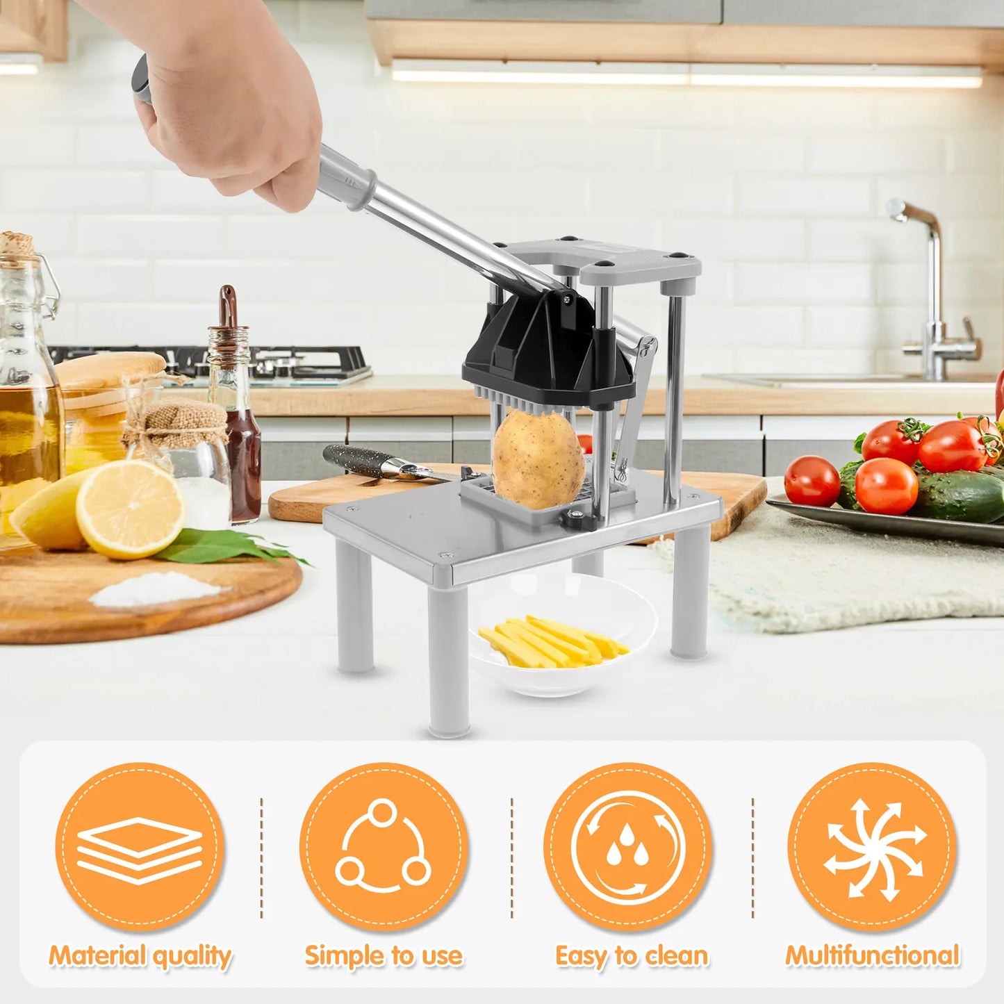 Professional Chip Cutter | Heavy Duty Stainless Steel Potato Slicer