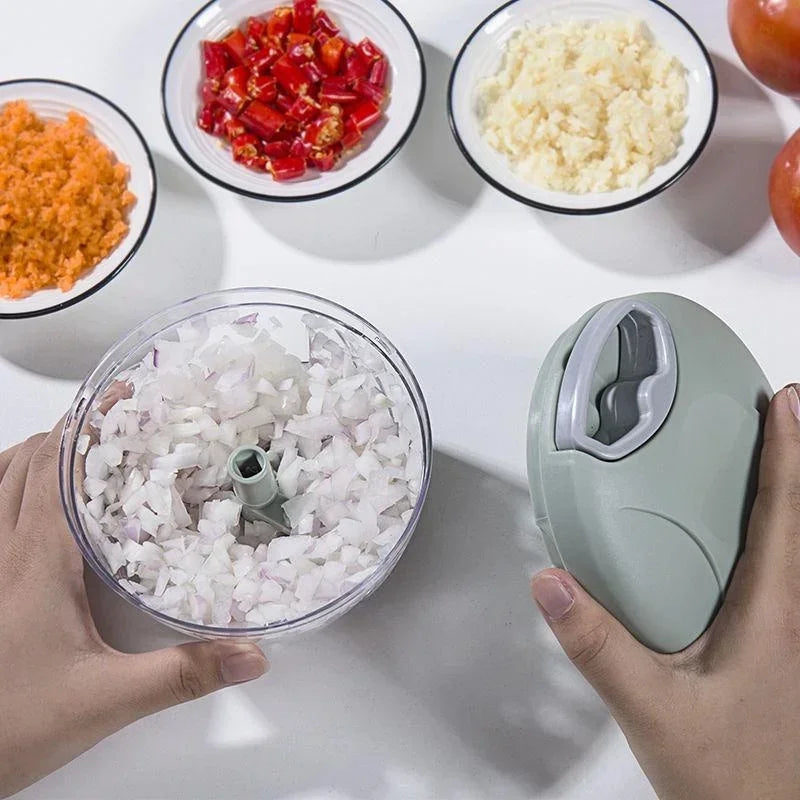Manual Pull Food Chopper | Quick Garlic, Onion & Veg Cutter