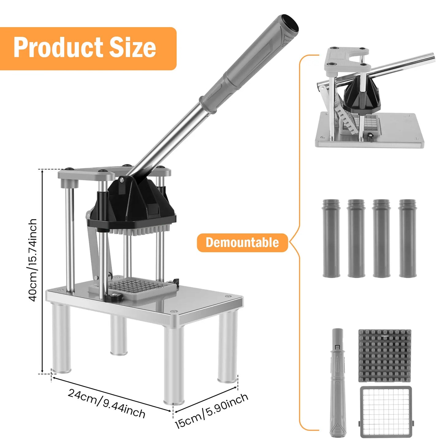 Professional Chip Cutter | Heavy Duty Stainless Steel Potato Slicer