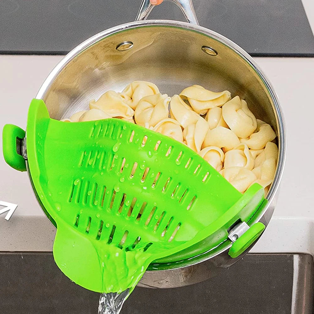 Premium Clip-On Pot Strainer | Easy Pasta & Veg Drainer