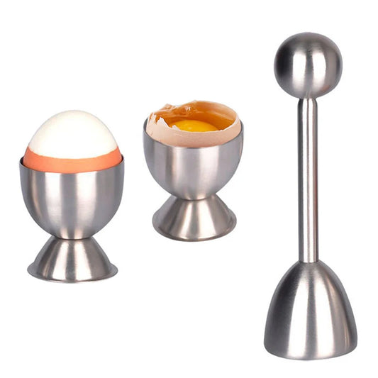 Stainless Steel Egg Topper Set | Perfect Boiled Egg Opener