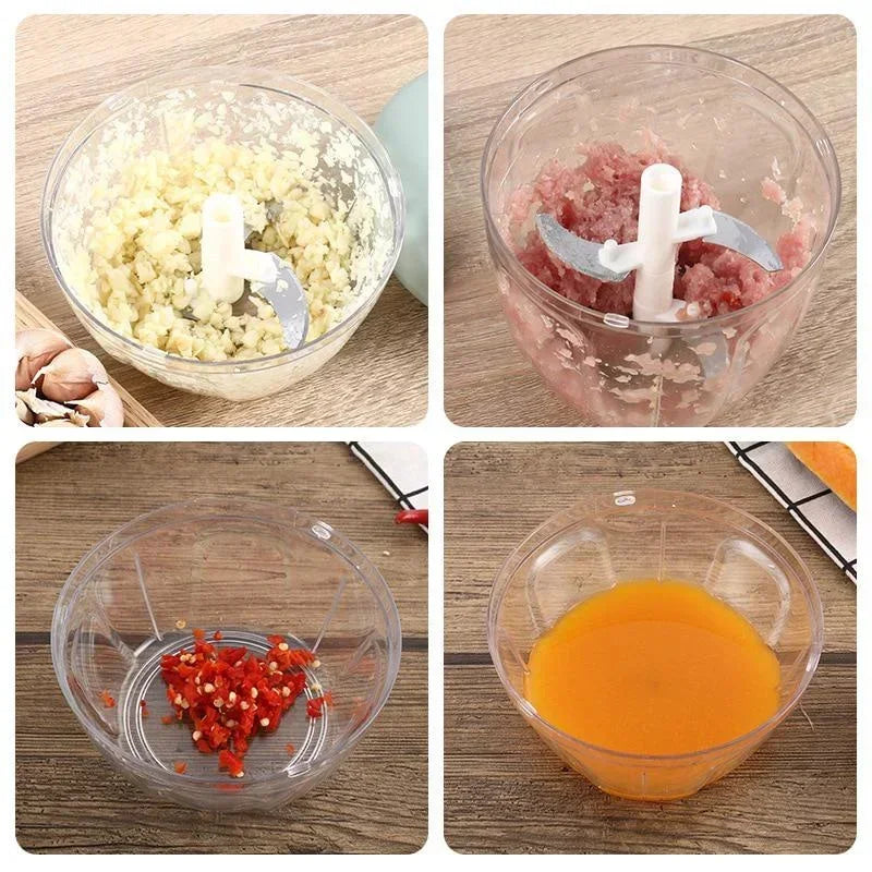 Manual Pull Food Chopper | Quick Garlic, Onion & Veg Cutter