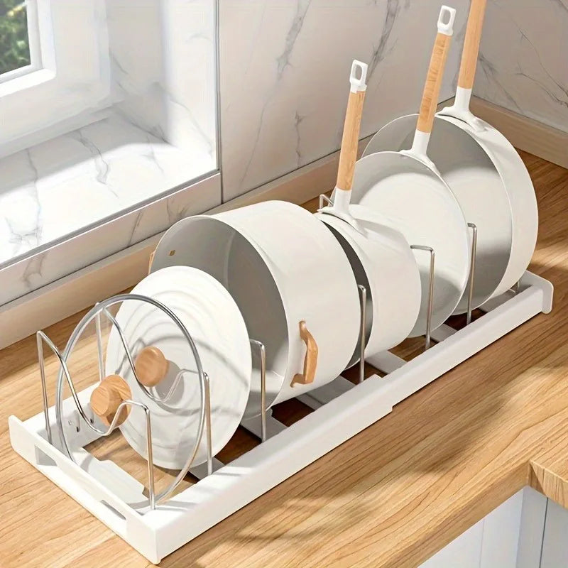 Expandable Kitchen Cabinet Organiser | Plate & Pan Storage Rack