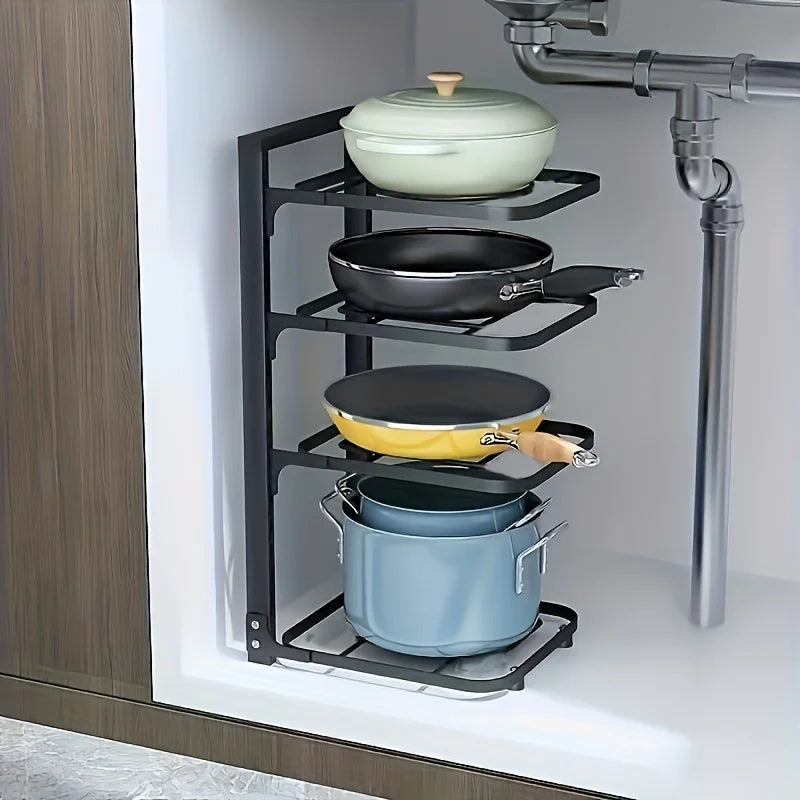Double Your Cabinet Space with This Smart Pan Organizer