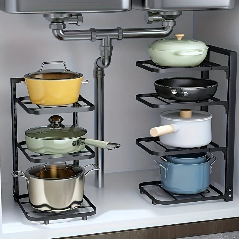 Double Your Cabinet Space with This Smart Pan Organizer