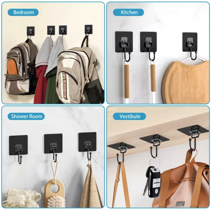 Vibrazo™ Adhesive Wall Hooks – No Drill Strong Hold (Multi-Pack)