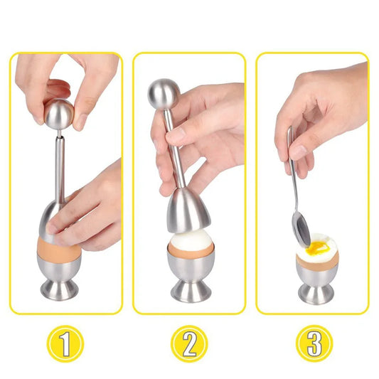 Stainless Steel Egg Topper Set | Perfect Boiled Egg Opener