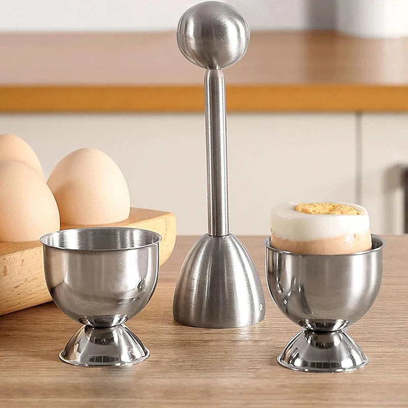 Stainless Steel Egg Topper Set | Perfect Boiled Egg Opener