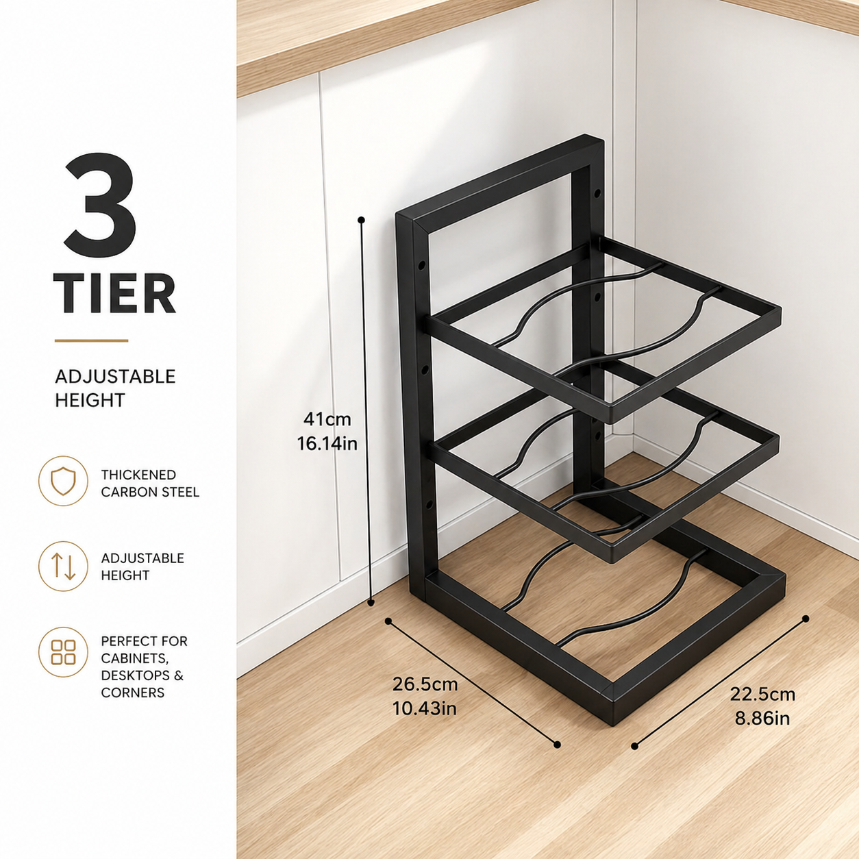 Double Your Cabinet Space with This Smart Pan Organizer